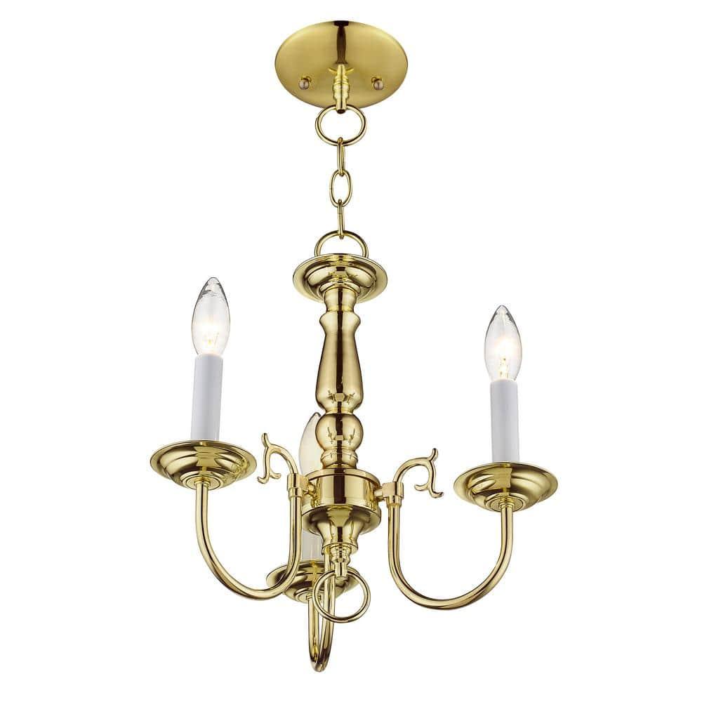 Livex Lighting Williamsburgh 3 - Light Chandelier in  Polished Brass
