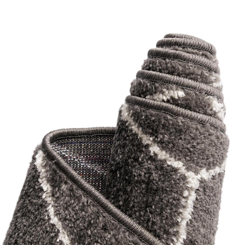 Unique Loom 9' 0 x 12' 0 Trellis Frieze Geometric Dark Gray Area Rug