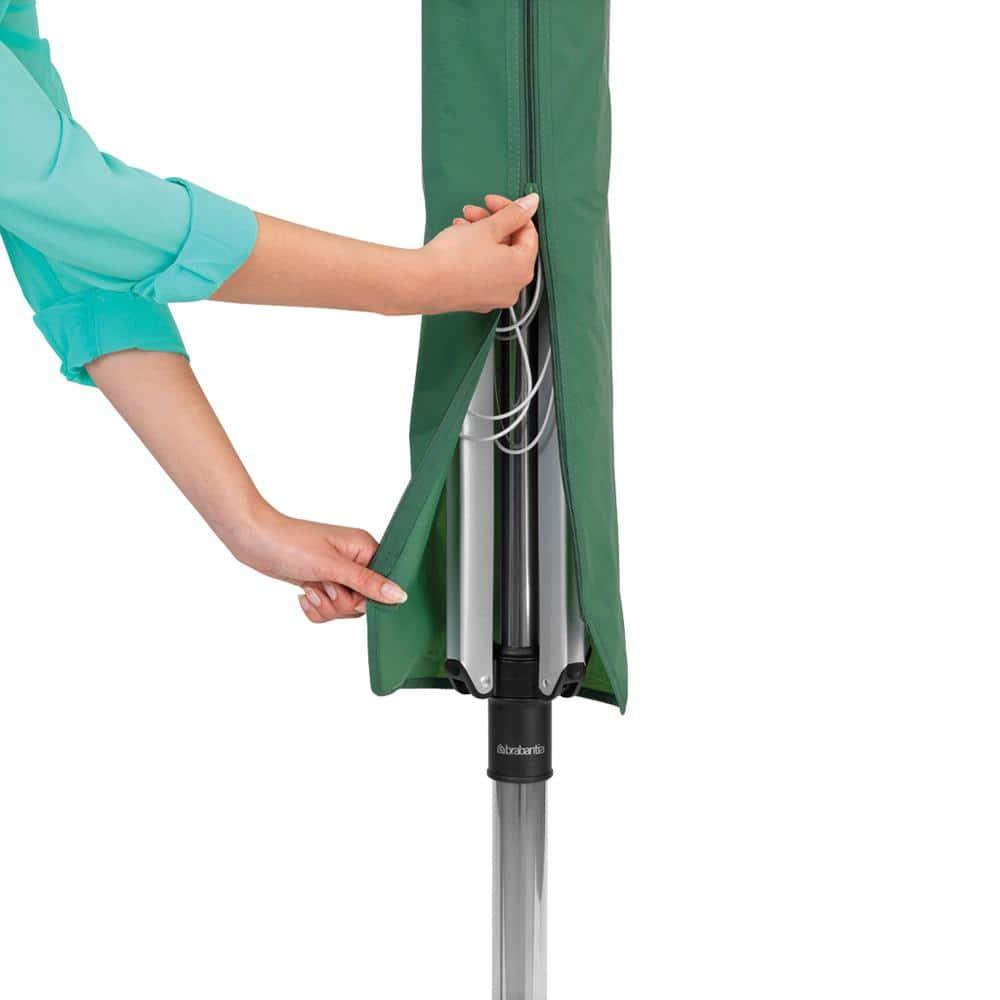 Brabantia Adjustable Gray Steel Outdoor Rotary Clothesline with Accessories