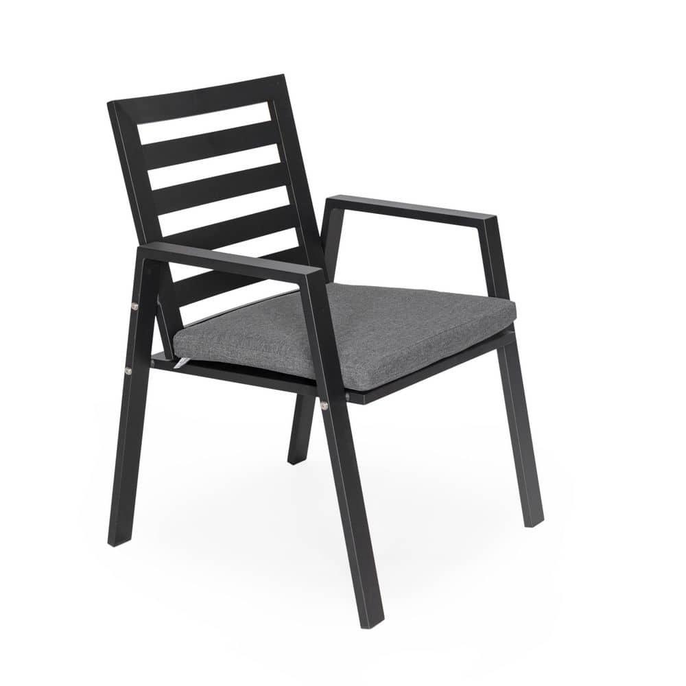 7-Piece Patio Dining Set With 60" Round Aluminum Dining Table And 6 Dining Armchair