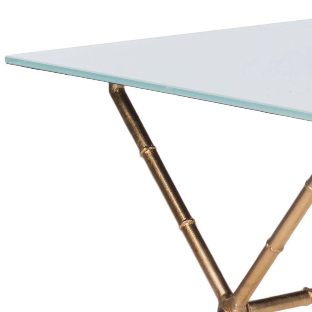 Brogen Coffee Table - Gold/White Glass - Safavieh