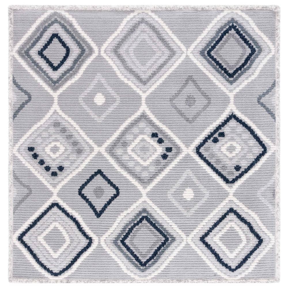 Marrakesh MRK608 Power Loomed Area Rug - Gray/Light Gray - 6'7"x6'7" - Safavieh.