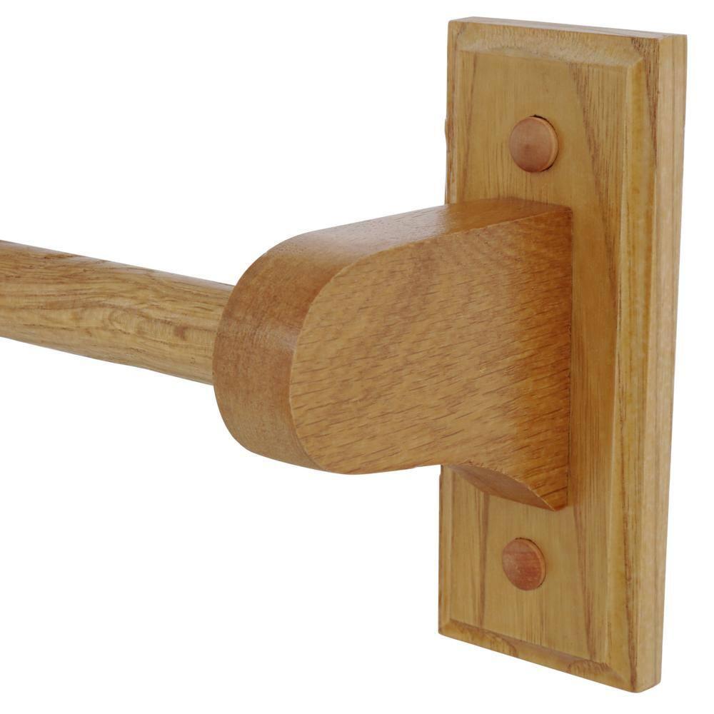 Dalton 4-Piece Bathroom Accessory Set, Honey Oak, Includes Towel Bar, Towel Ring, Toilet Paper Holder, and Robe Hook – Design House, 561258