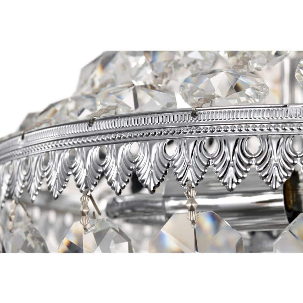 Edvivi 6-Light Chrome Crystal Empire Chandelier Pendant Ceiling Fixture | Glam Lighting