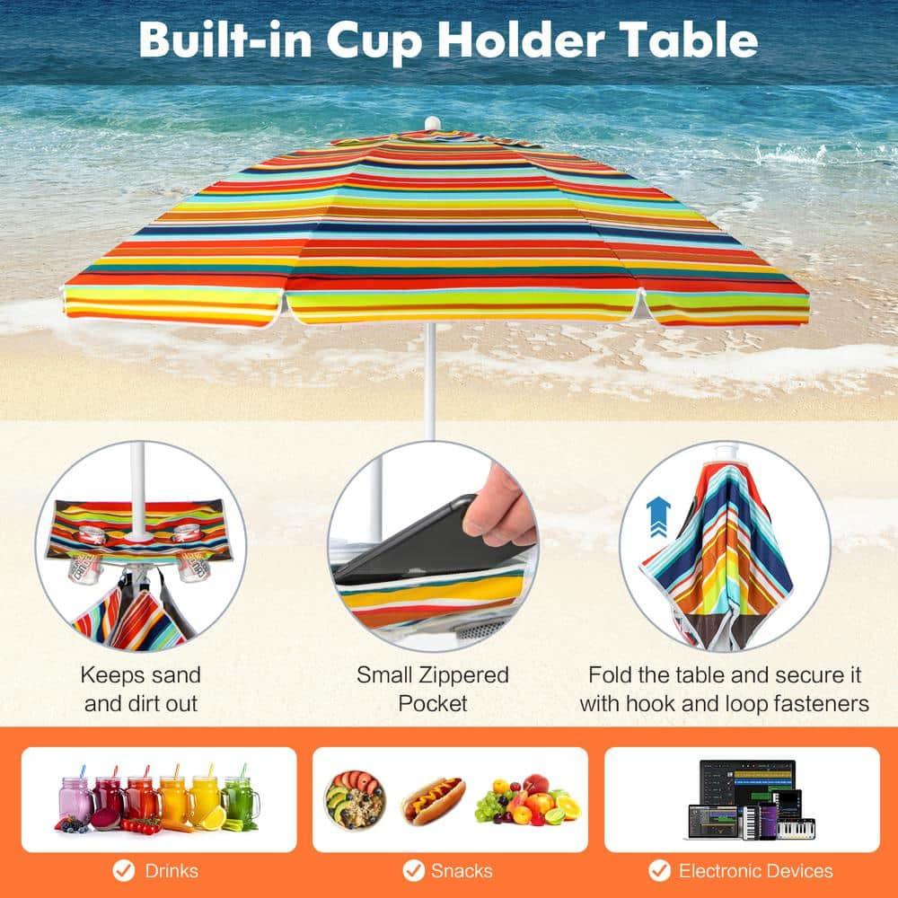 Topcobe 6.5 Feet Patio Beach Umbrella with Waterproof Polyester Fabric, Sunbrella Umbrella Outdoor Patio, Orange