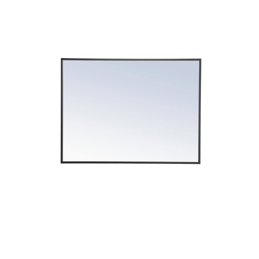 Elegant Lighting Metal Frame Square Mirror 24 inch in Black
