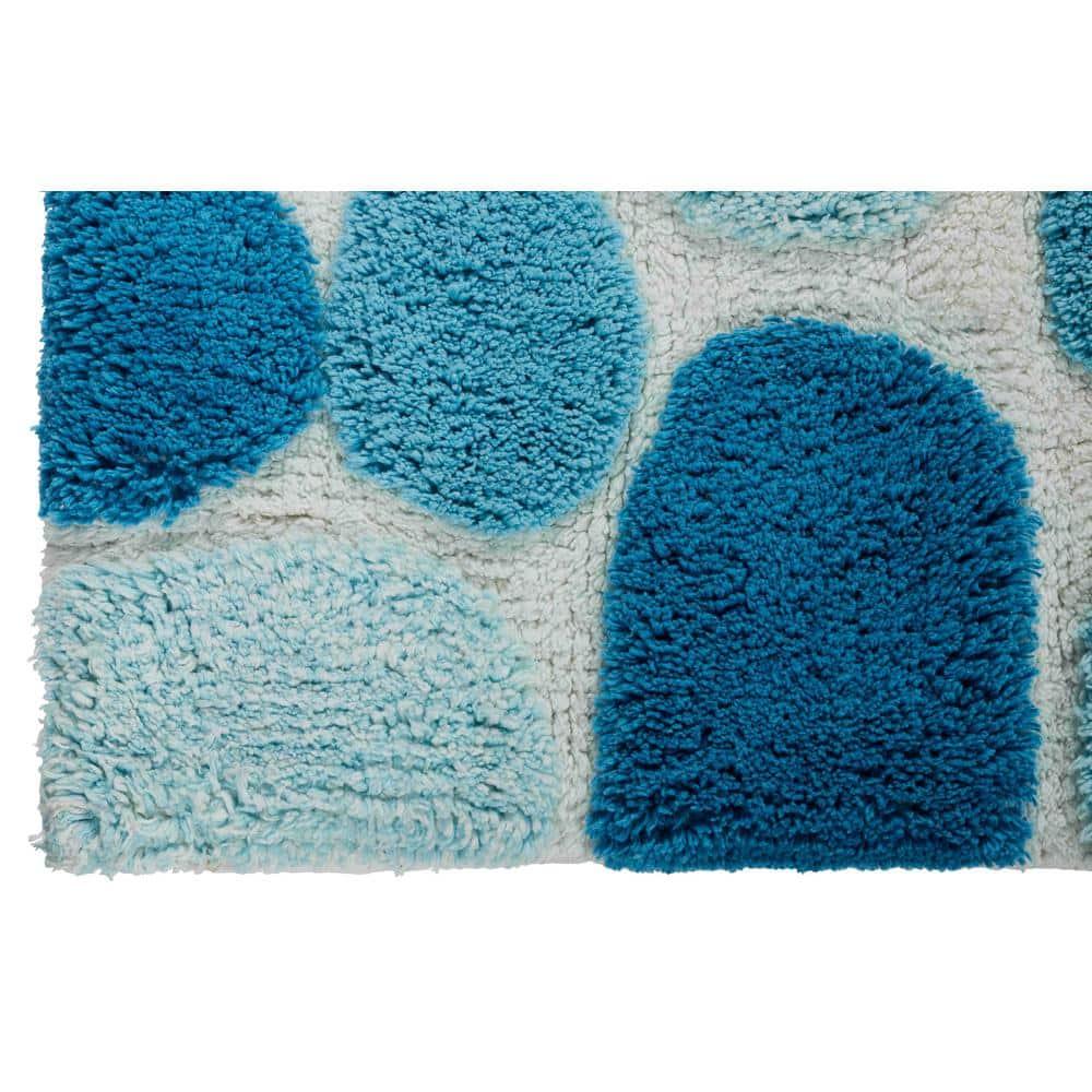 Chesapeake Pebbles 2 pc Arctic Blue Bath Rug Set (21"x34" & 24"x40")