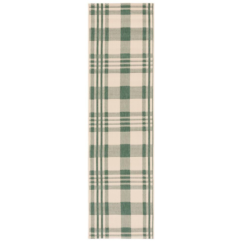 Courtyard CY6201 Power Loomed Indoor/Outdoor Runner Rug - Green/Beige - 2'3"x6'7" - Safavieh.