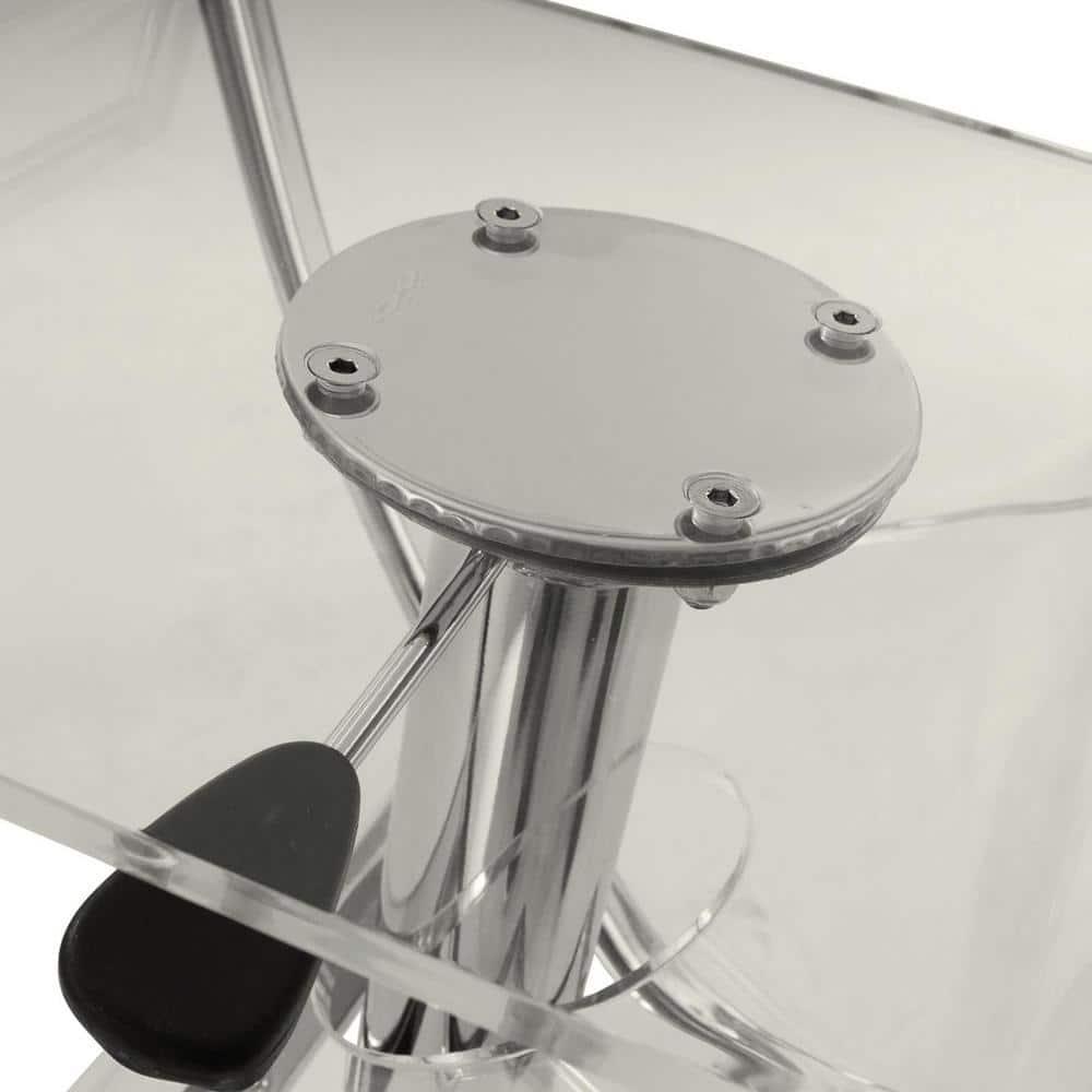 LeisureMod Napoli Transparent Acrylic Bar Counter Stool, Modern Clear Seat with Chrome Base for Kitchen Island and Home Bar