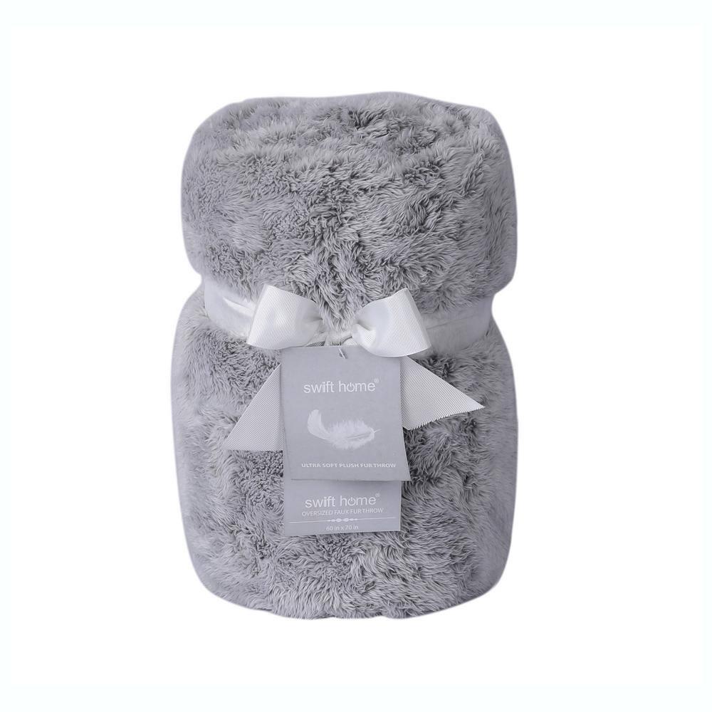 Swift Home Ultra Plush Solid and Frost Tip Throw Blanket