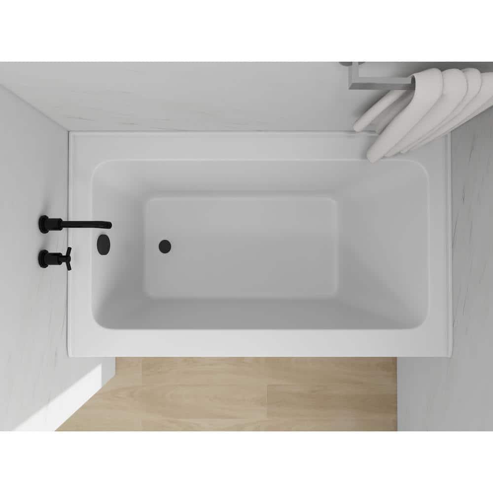 Alcove Soaking Skirt Bathtub with Overflow and Drain