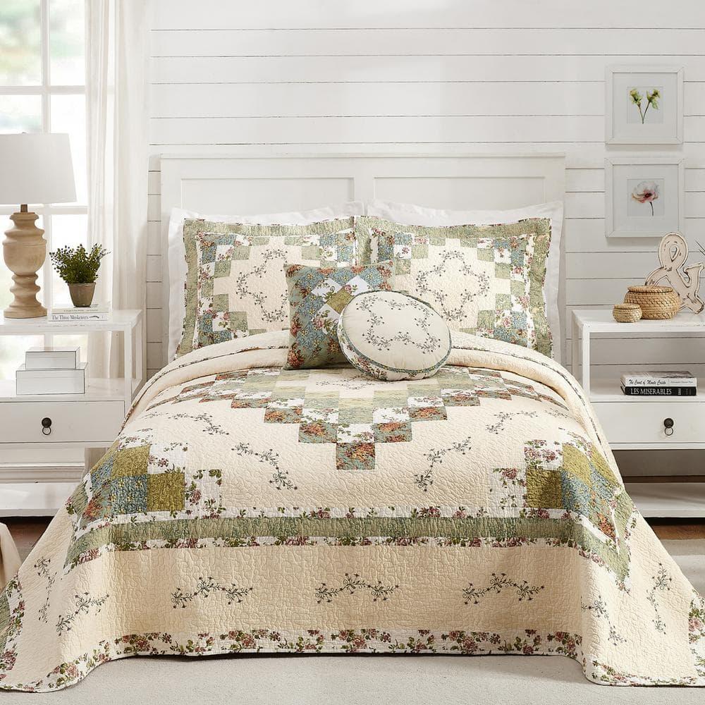 Patchwork Square Decorative Throw Pillow Olivia - Modern Heirloom