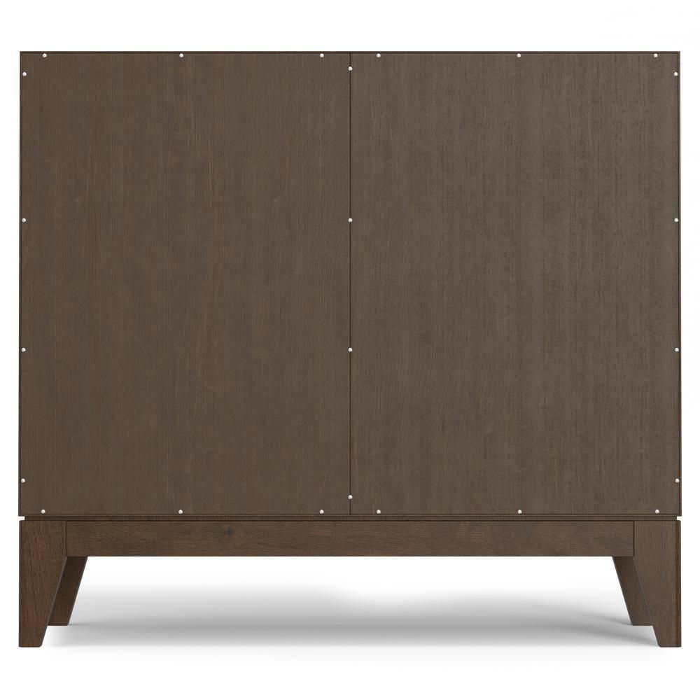 Simpli Home Harper 40"W Solid Wood 2-Shelf Mid-Century Modern Entryway Storage Cabinet with 2 Drawers
