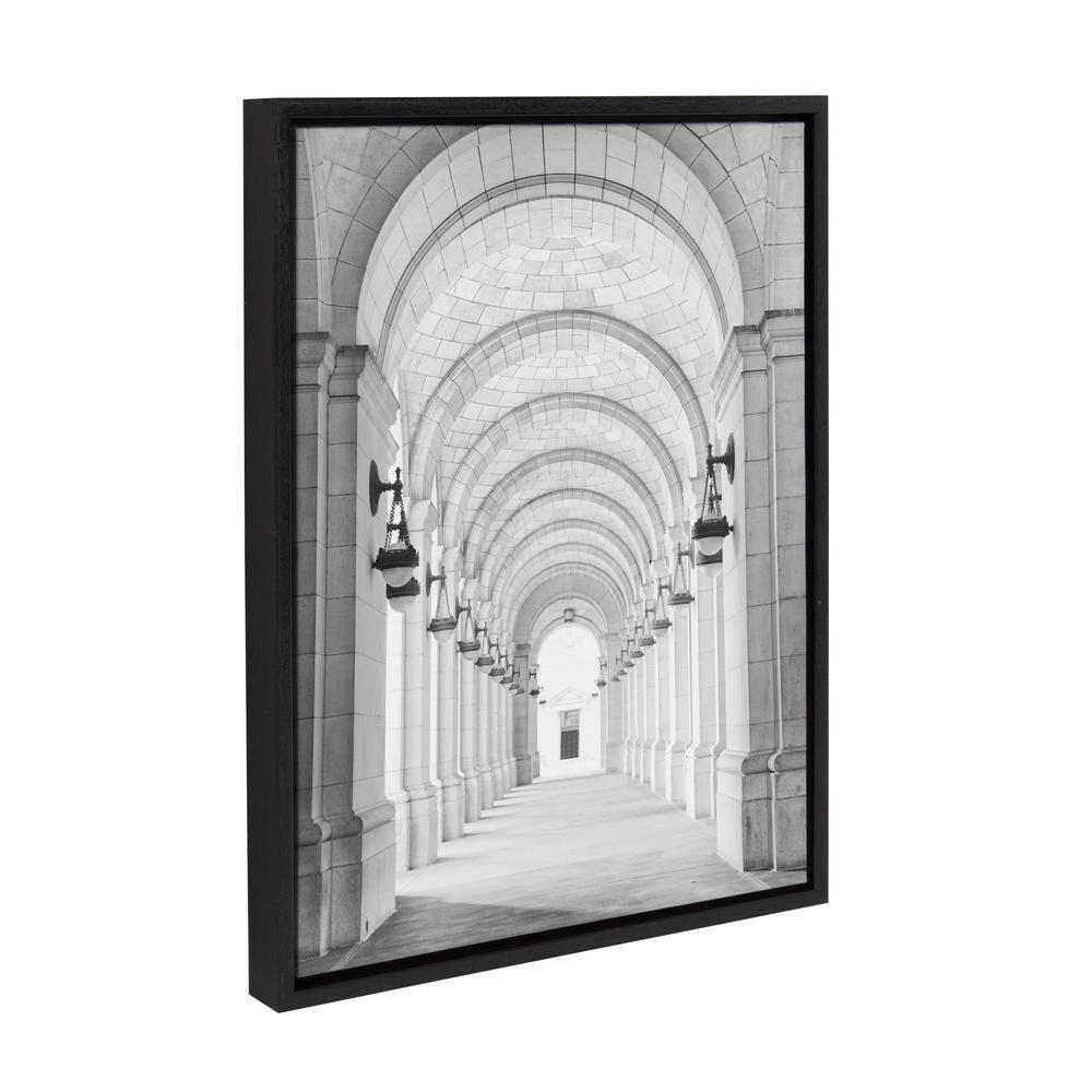 Kate and Laurel Sylvie Union Station Framed Canvas by Golie, 18x24, Black