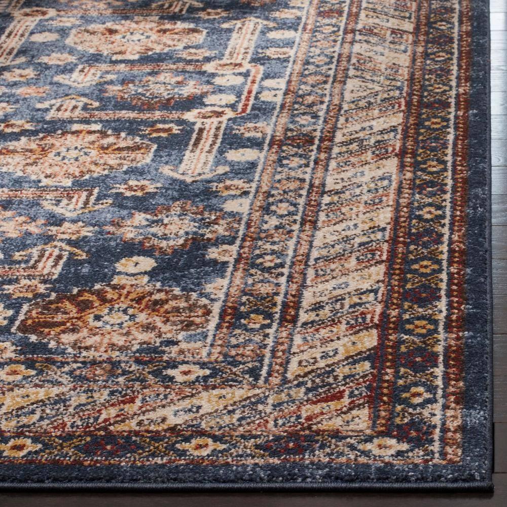Bijar BIJ653 Power Loomed Indoor Area Rug - Royal/Ivory - 5'3"x7'6" - Safavieh