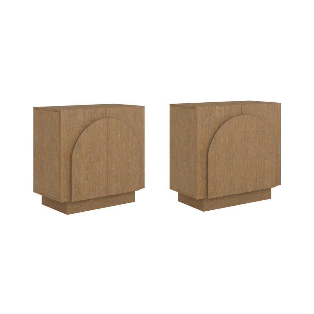Iris Solid Wood TV Stand 2 - Door Accent Cabinet (2-Piece Set)