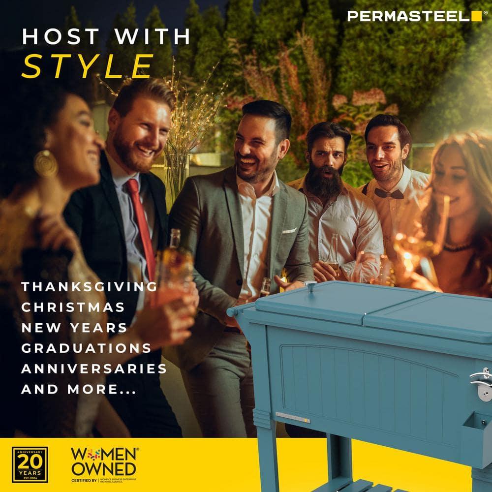 Permasteel 80 Qt. Furniture Style Rolling Patio Cooler