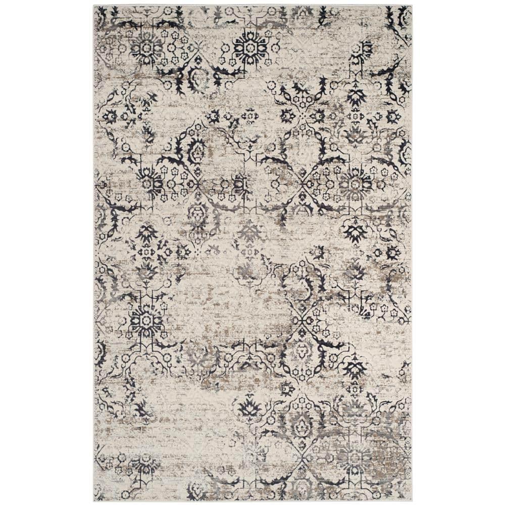 SAFAVIEH Artifact Emmeline Abstract Area Rug, Charcoal/Cream, 4' x 6'