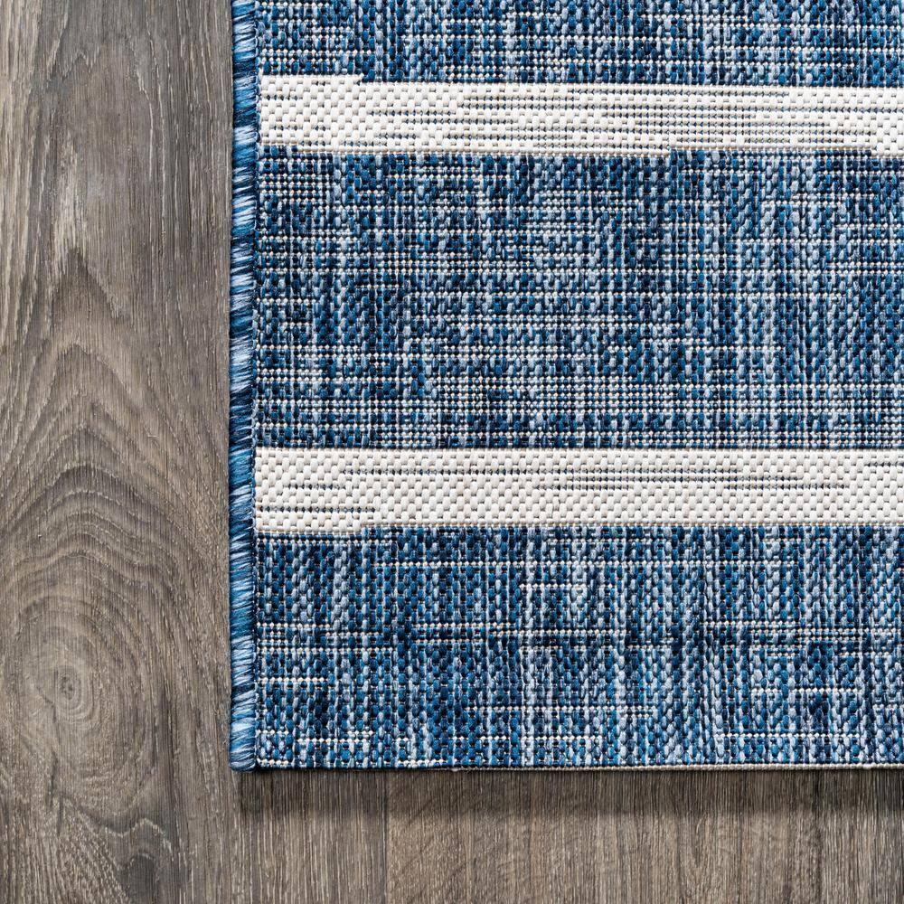 3'x5' Colonia Berber Stripe Indoor/Outdoor Area Rug, Blue/Ivory - JONATHAN Y