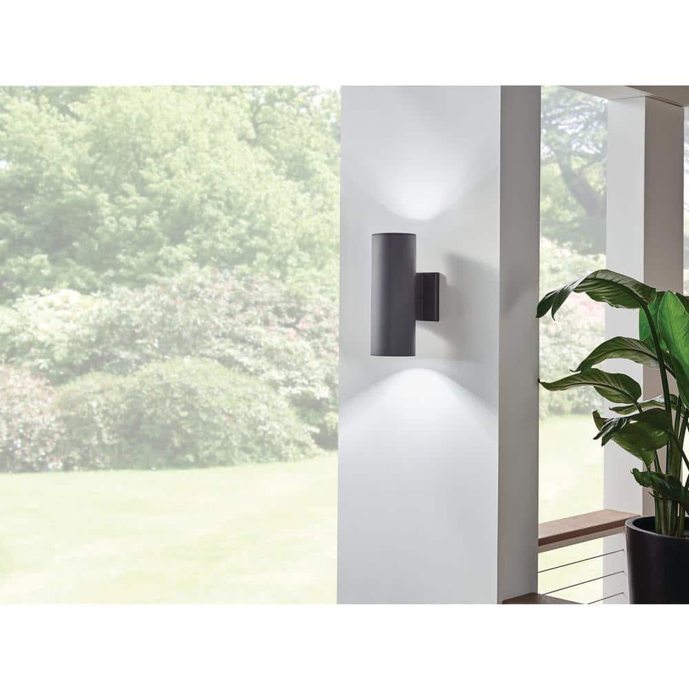 Kichler 12" 1 Light Integrated LED Textured Black Cylinder Outdoor Wall Sconce