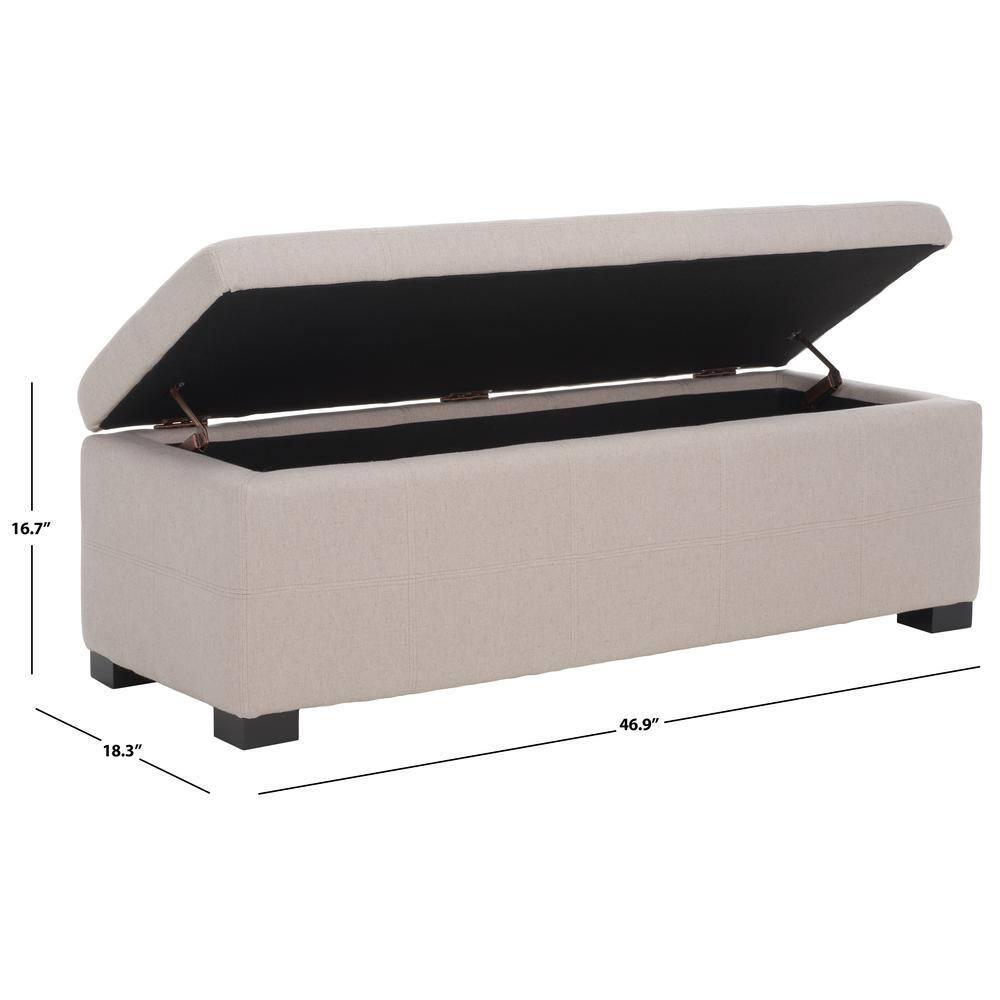 Maiden Tufted Storage Bench Large - Taupe - Safavieh