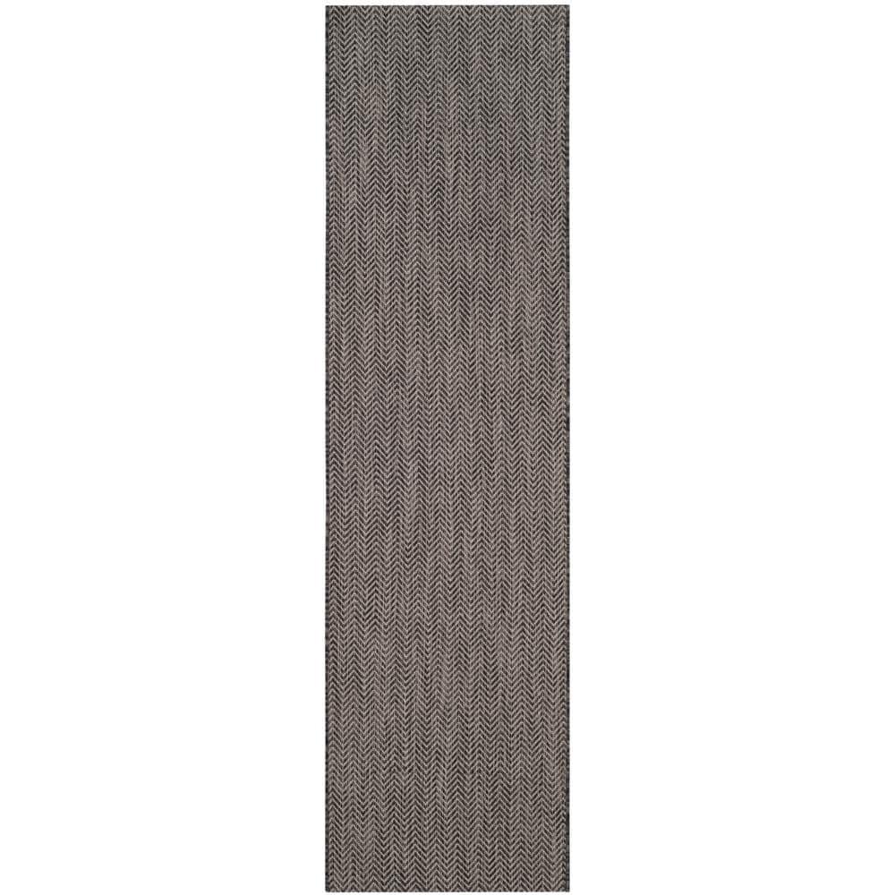 Courtyard CY8022 Power Loomed Indoor and Outdoor Runner Rug - Black/Beige - 2'3"x12' - Safavieh