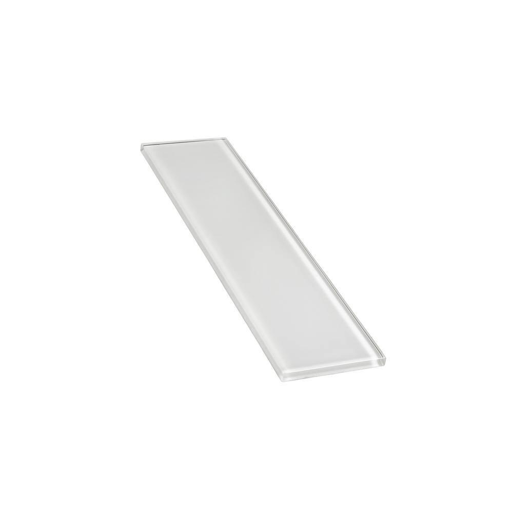 Apollo Tile   20 Pack 3-in x 12-in White Rectangular Subway Glossy Finished Glass Mosaic Wall Tile (5 sq ft/case)