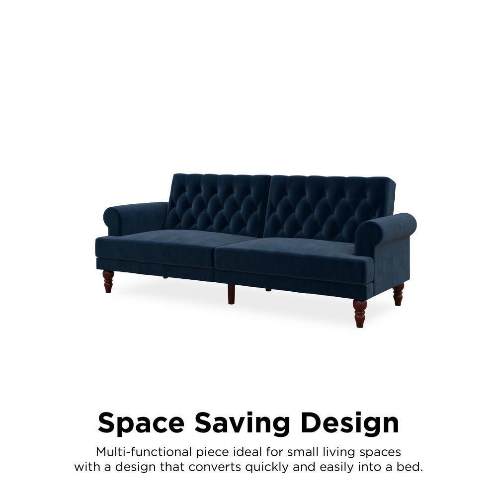 Cassidy Twin 83.5'' Velvet Tufted Convertible Sofa