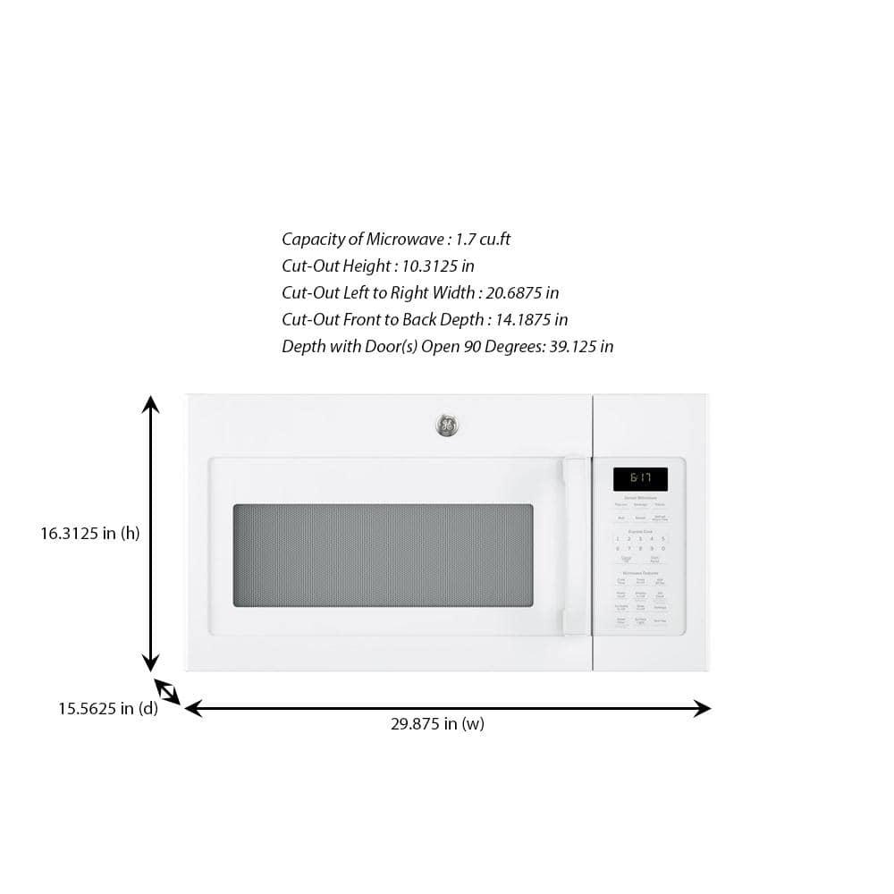 GE JVM6175DKWW 30 Over-the-Range Microwave Oven with 1.7 cu. ft. Capacity in White