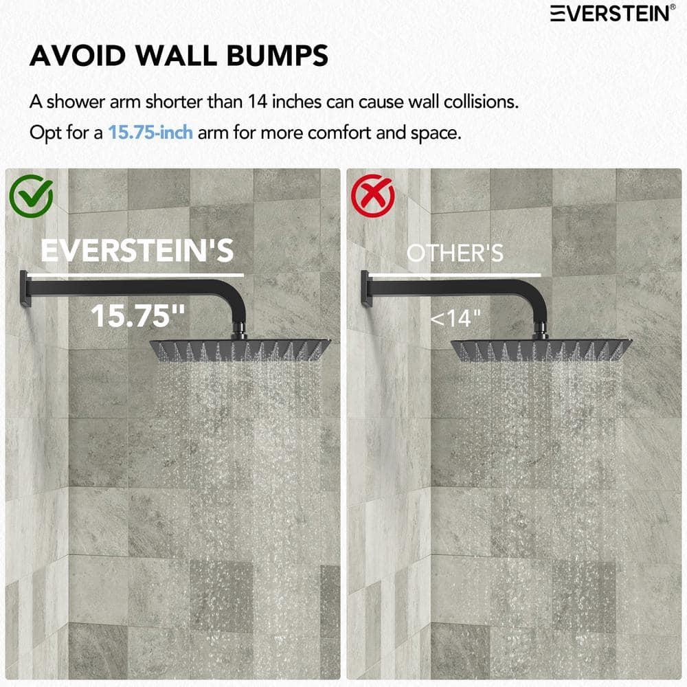 Thermostatic Dual Shower System 12" Rainfall Shower Head with Rough-in Valve