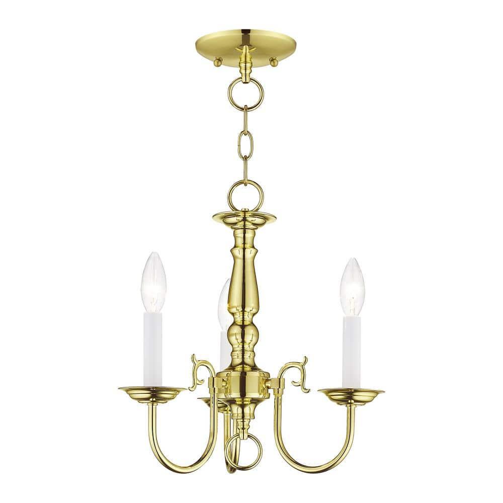Livex Lighting Williamsburgh 3 - Light Chandelier in  Polished Brass
