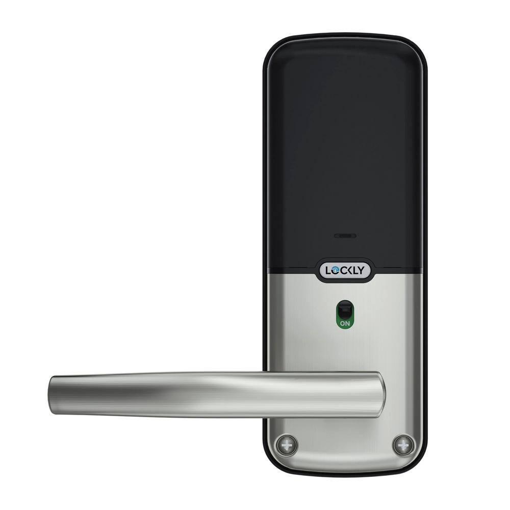 Lockly Secure Plus Bluetooth Smart Door Lock, Keyless Entry with PIN Genie® Digital Keypad, 3D Biometric Fingerprint Sensor Front Door Lock with Handle, Voice Control & Auto Lock - Latch Edition