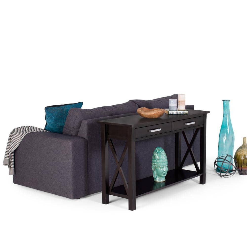 Simpli Home Kitchener 47"W Solid Wood Contemporary Storage Console Table with 2 Drawers and Bottom Storage Shelf