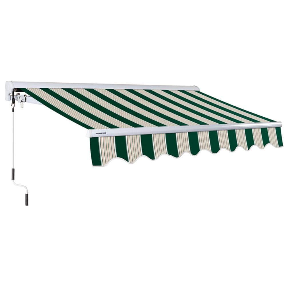 Advaning 10.5'' Fabric, Metal Cover Retractable Patio Awning