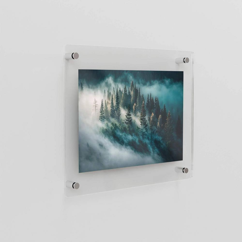 23 in. W. x 33 in. Rectangular Double Acrylic Picture Frame Chrome Wall Mounted Magnet Best 20 in. W. x 30 in. Art Size