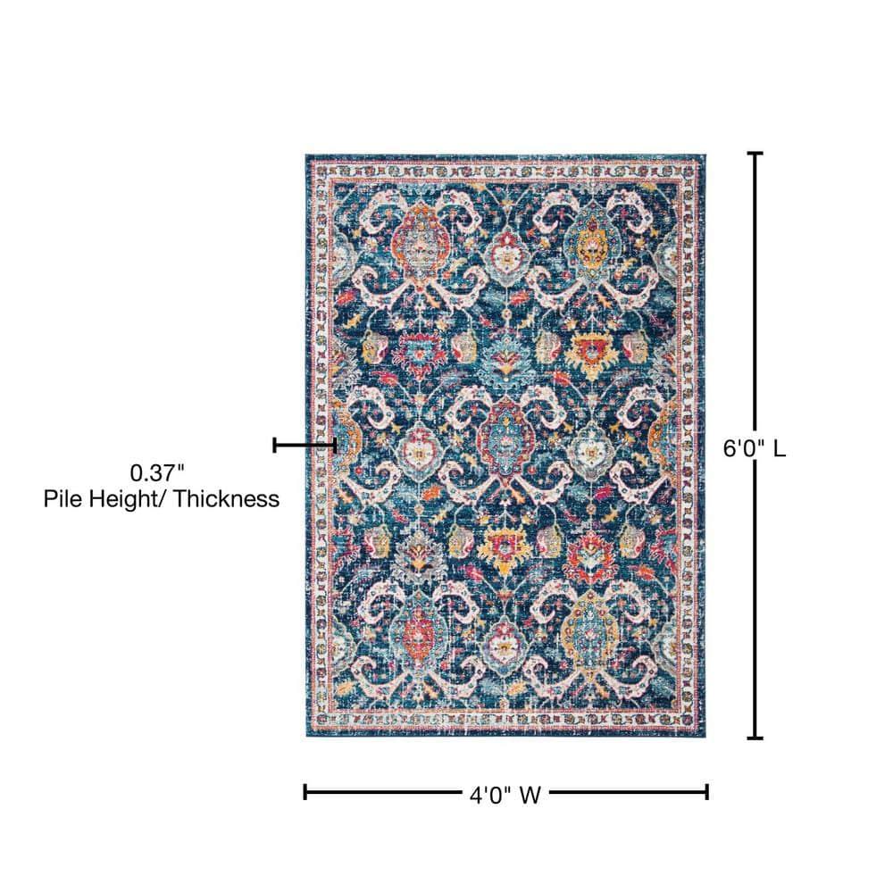 Evoke EVK255 Power Loomed Area Rug - Navy/Fuchsia - 4'x6' - Safavieh.