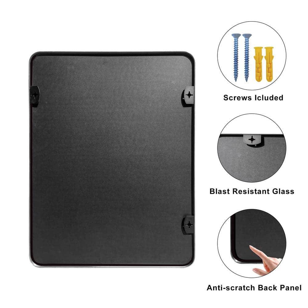 30 in. W x 48 in. H Silver Vanity Rectangle Wall Mirror Aluminum Alloy Frame Bathroom Mirror