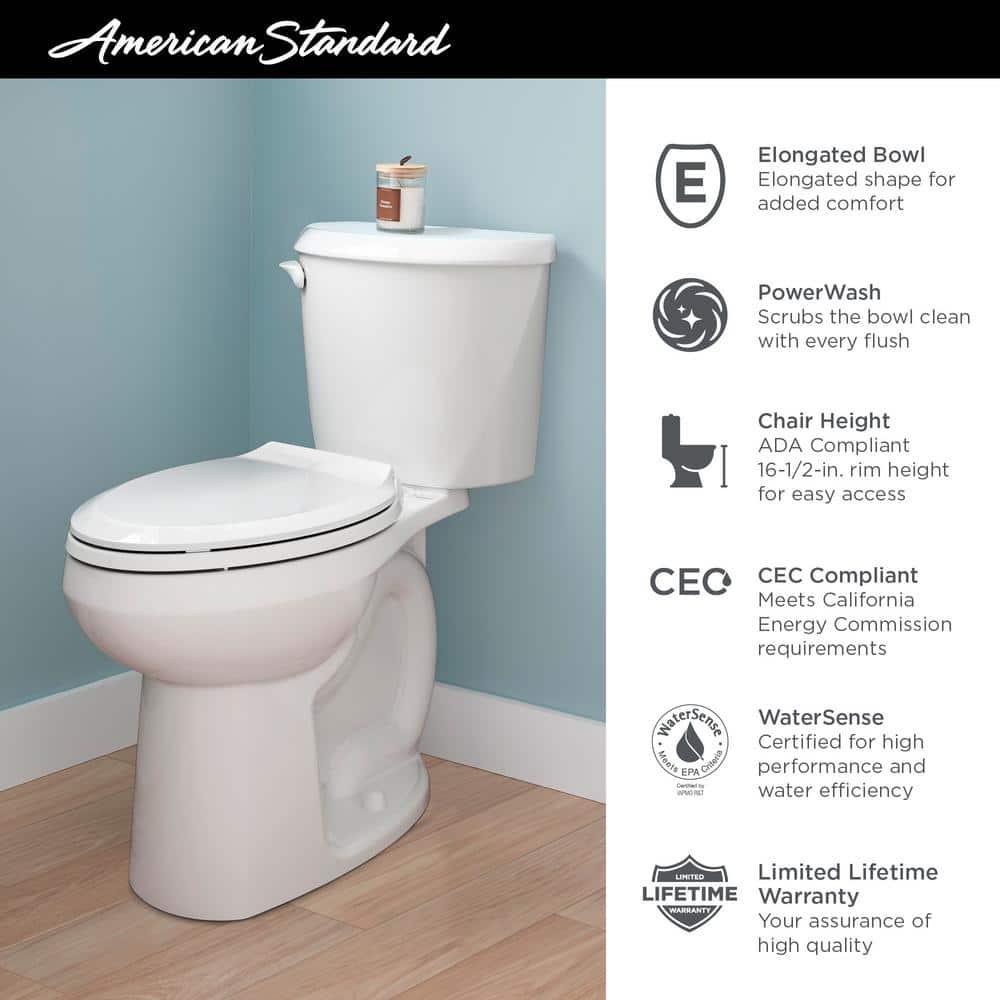 American Standard Colony 1.28 Gallons GPF Elongated Comfort Height Floor Mounted Two-Piece Toilet (Seat Not Included)