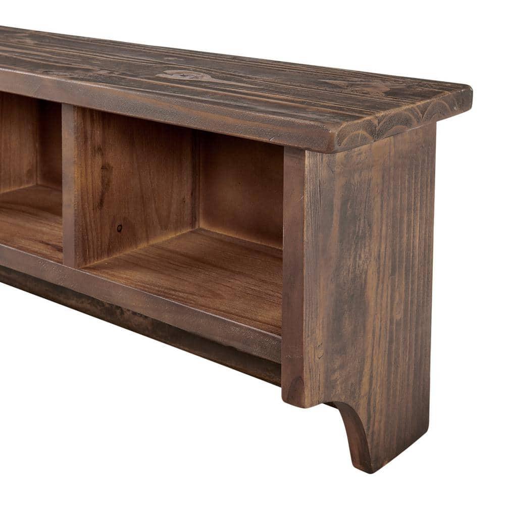 48 in. Pomona Metal & Wood Entryway Coat Hook with Storage Cubbies