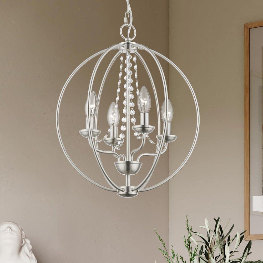 Livex Lighting Arabella 4 - Light Chandelier in  Brushed Nickel