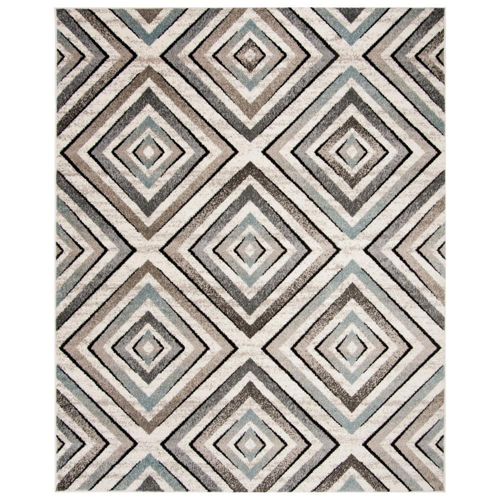 SAFAVIEH Amsterdam Collection Area Rug - 6'7" x 9'2", Cream & Beige, Diamond Geometric Design, Non-Shedding & Easy Care, Ideal for High Traffic Areas in Living Room, Bedroom (AMS109A)