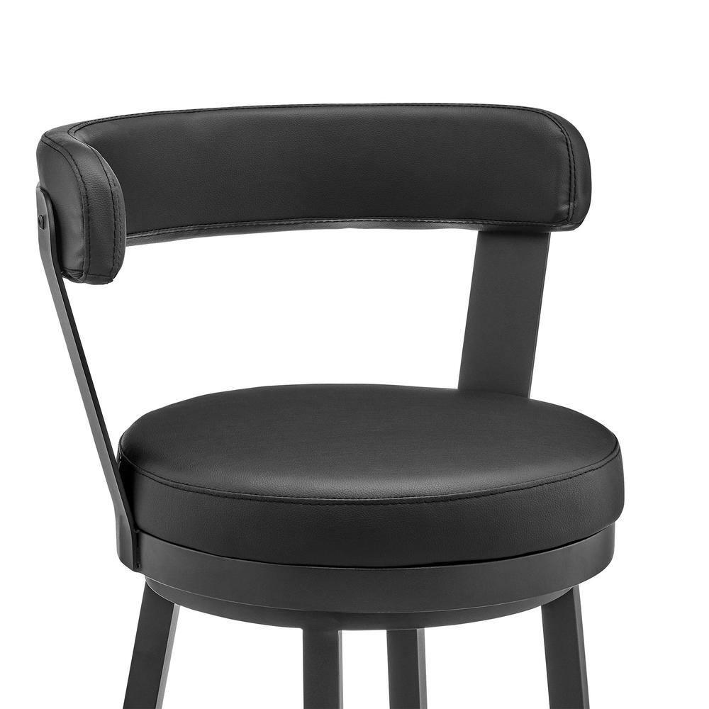 Armen Living Bryant Swivel 30 in. Faux Leather Bar Stool
