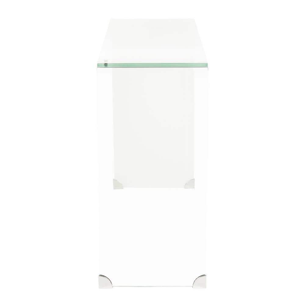Crysta Ombre Glass Console Table - Clear/White - Safavieh