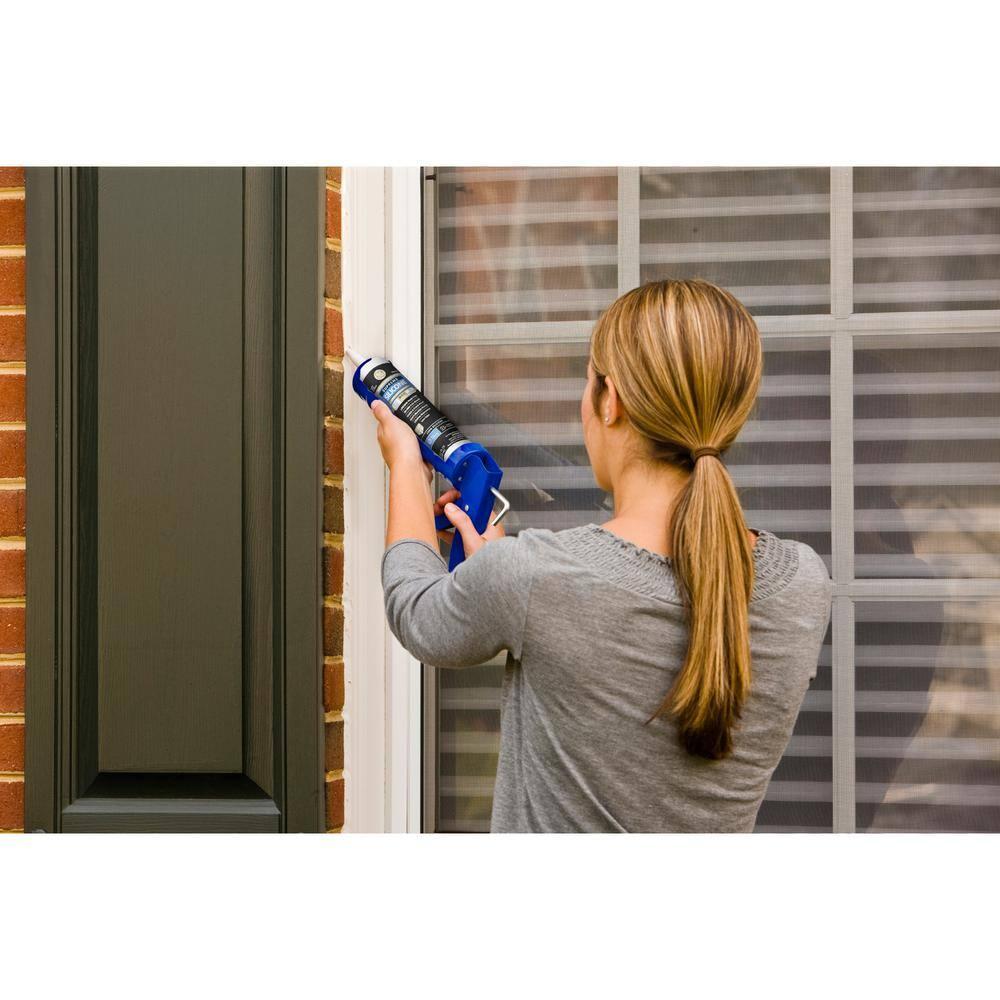 GE Supreme Silicone Window & Door Sealant, Pack of 1, Clear 10.1 fl oz Cartridge