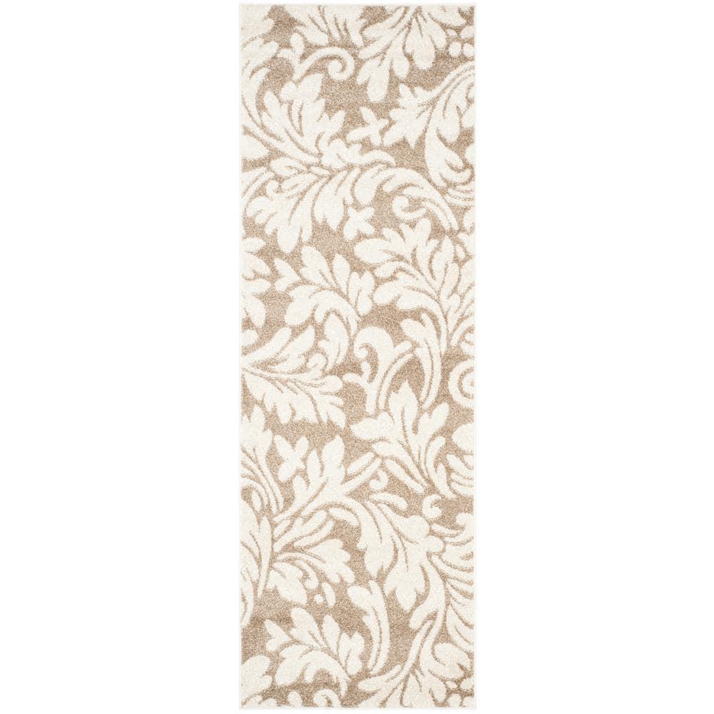 Amherst AMT425 Power Loomed Indoor Runner Rug - Wheat/Beige - 2'3"x13' - Safavieh