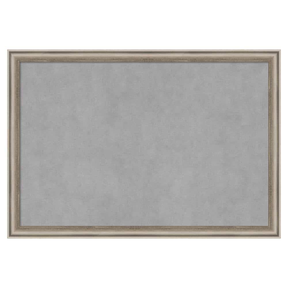 Amanti Art Salon Scoop Pewter Framed Magnetic Board 26 x 18 in.