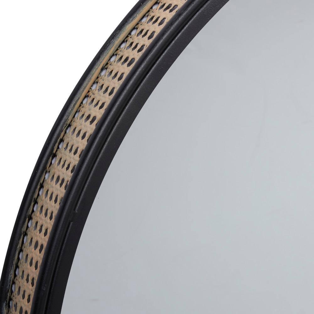 DecMode 32" x 32" Black Wall Mirror with Thin Frame