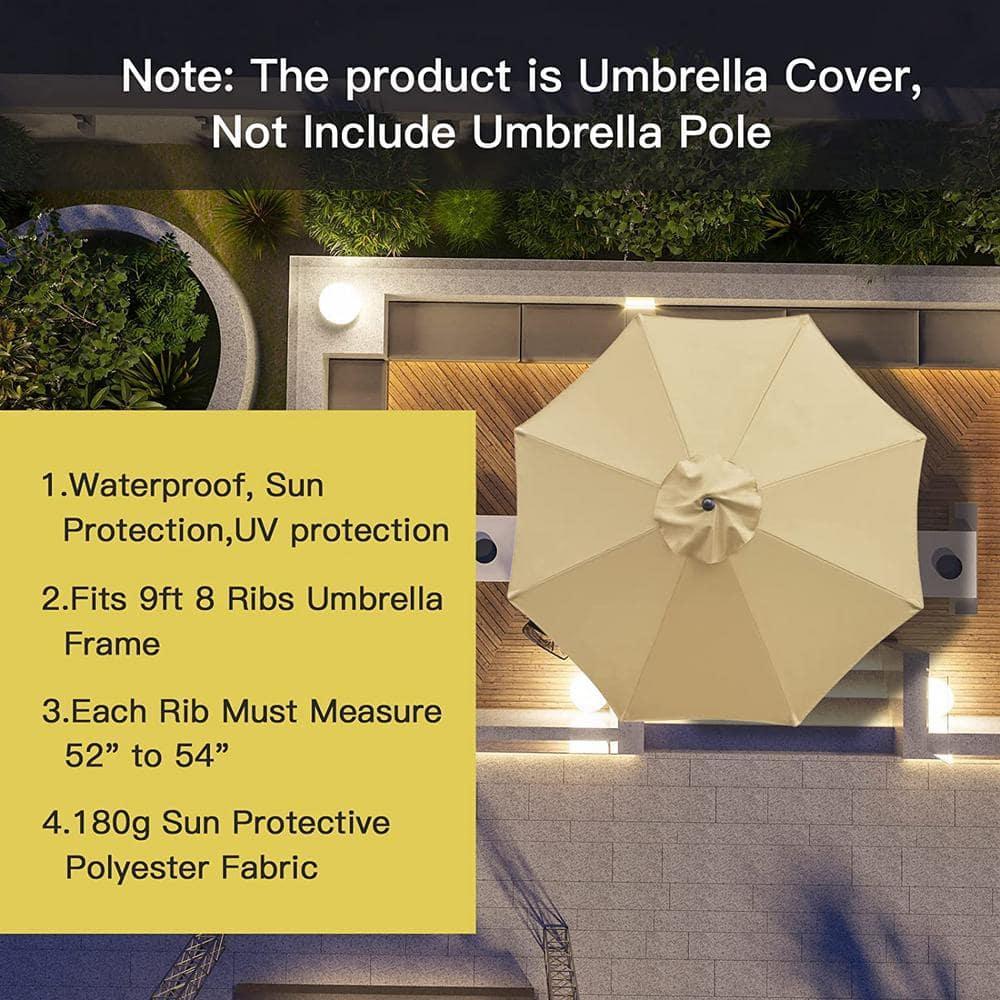 Sunnyglade 9ft Patio Umbrella Replacement Canopy Market Umbrella Top Outdoor Umbrella Canopy with 8 Ribs