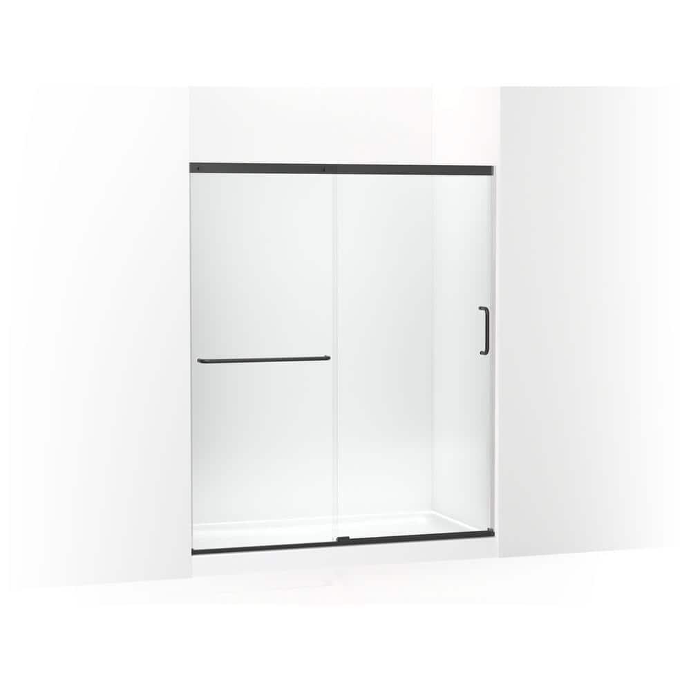 Elate Sliding Shower Door, 70-1/2-In H X 56-1/4 - 59-5/8-In W, With 1/4-In Thick Crystal Clear Glass