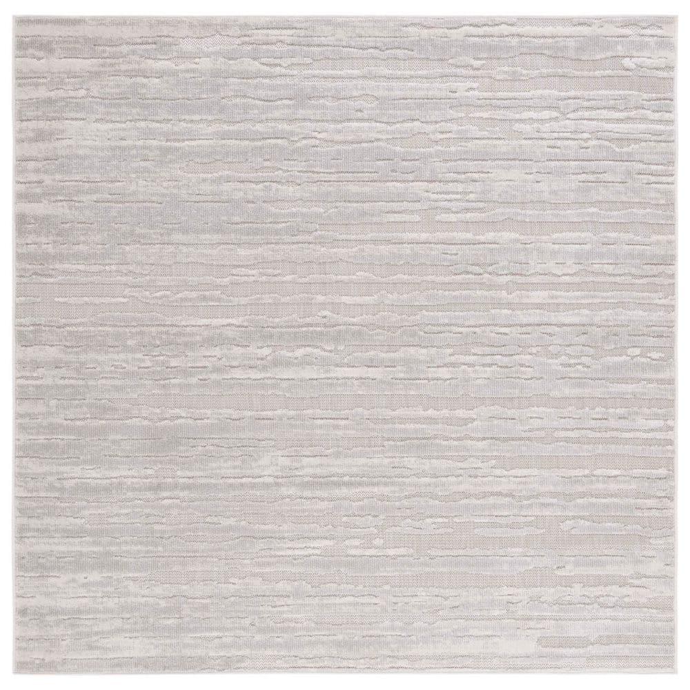 Cabana CBN506 Power Loomed Indoor/Outdoor Area Rug - Gray/Ivory - 6'7"x6'7" - Safavieh.